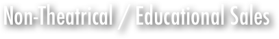 Non-Theatrical / Educational Sales

Libraries, universities, K-12 schools, synagogues, churches, JCCs, museums, media centers, and other non-profit educational organizations are welcome to purchase &ldquo;RE-EMERGING&rdquo; for their institution&rsquo;s library and  archives.&nbsp;&nbsp;The purchase of the title&nbsp;includes non-theatrical Public Performance Rights.