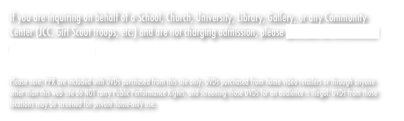 You may also pay by check
$16 (US), 
$17 (Canada), 
$18 (Int’l)

and send to:

RE-EMERGING FILMS
123 West 131st Street, 
Suite 3
New York, NY, 10027